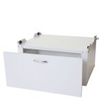 Meuble sous machine a laver hwc - e50, estrade, pi�destal, ch�ssis, tiroir 33x61x62cm blanc