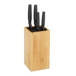 Mevronisshop - 10028872 bloc bambou non garni, porte bois, rangement universel 6 couteaux, h x d 24x12 ...