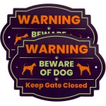 Mevronisshop - 2pcs panneaux attention chien, 24x17, 2cm r�fl�chissants aluminium garder porte ferm�e ...