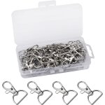 Mevronisshop - 40 pi�ces de fermoirs mousquetons pivotants avec crochets a ressort pour cha�nes de cl�s, ...