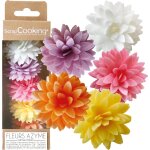 Mevronisshop - 5 dahlias assortis en azyme - fleurs comestibles d�coration g�teau - d�co alimentaire ...