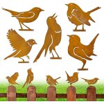 Mevronisshop - 5 pi�ces oiseaux rouill�s ornements rouill�s pour oiseaux d�coration d'oiseaux metal birds ...