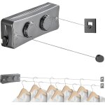 Mevronisshop - corde � linge r�tractable pour int�rieur et ext�rieur, 2 x 5. 1m acier inoxydable fil ...