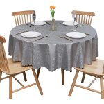 Mevronisshop - nappe ronde en pvc, epaissie impermable et anti - taches, rsistante aux rayures, gris ...