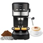 Mevronisshop - p101caf100 machine  caf expresso duetta, 1100w, convient aux dosettes et au caf en ...