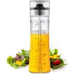 Mevronisshop - shaker vinaigrette en verre gradu 500 ml avec 4 recettes et couvercle - bouteille a sauce ...