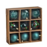 Mica decorations boule incassable vert 9 pieces - d8cm - incassable - vert