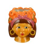 Mica decorations funny cache - pot int�rieur - l20 x l20 x h22 cm - dolomite - orange