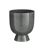 Mica decorations james cache - pot sur pied - h22 x Ø19 cm - m�tal - gris