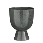 Mica decorations james cache - pot sur pied - h28 x Ø22 cm - m�tal - gris