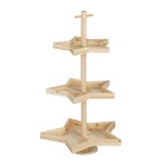 Mica decorations pr�sentoir � g�teaux 3 niveaux - l30 x l29 x h52 cm - bois de pin - fsc 100% - marron ...