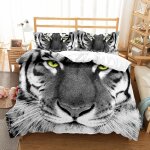 Microfibre housse de couette enfant x doux confortable x cm parure lit enfant tigre animaux housses de ...