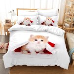 Microfibre housse couette x doux confortable x cm parures de lit chat animaux housse de couette enfant ...