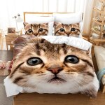 Microfibre housse de couette x doux confortable x cm parure lit personnes chat animaux housse de couette ...