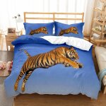 Microfibre parure housse de couette x cm doux confortable x cm parures de lit tigre animaux housse de ...
