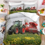 Microfibre parure de lit x complet doux confortable x cm parure de lit tracteur housse de couette enfant ...
