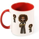 Mignon drole grands yeux lol perruque paillettes, 330 ml blanc noir grande tasse a cafe