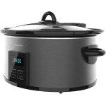 Mijoteuse numrique chupchup matic de 5, 5 l. 240w, cuve cramique, couvercle verre, programmable 24 ...