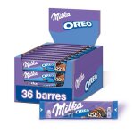 Milka oreo - prsentoir de 36 barres chocolates - barre de chocolat au lait aux eclats de biscuits oreo ...