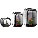 Mini boîte d'alimentation noire pour insectes, pliable, en maille, pour plante et serre - s Mini boîte d'alimentation noire pour insectes, pliable, en maille, pour plante et serre - s