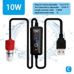Mini chauffage d'aquarium usb pour terrarium, temprature rglable, petit poisson, subprecious sn, thermoandre ...