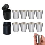 Mini coupe en verre  liqueur en acier inoxydable de 30 ml, verres  vin avec sac de couverture en ...