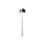 Mini cuillre a caf en acier inoxydable - forme ronde 13cm pour cuisine et salle a manger argent
