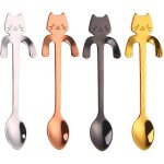 Mini cuillre a caf pour chat 4pcs pour chat amant dessert / boisson / mlange / milkshake / cuillre ...