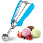Mini cuill�re a glace et biscuits 25 mm en inox bleu
