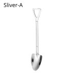 Mini cuill�res a pelle 2 en 1 en acier inoxydable, couleur or et argent, pour caf�, th�, cr�me glac�e, ...