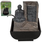 Mini - fontaine d'int�rieur grise bouddha en polyr�sine 16 cm
