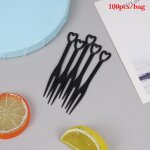 Mini fourchettes a fruits jetables, 100 pices, fourchettes en plastique pour la fte, btons de barbecue, ...
