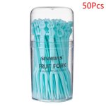 Mini fourchettes jetables transparentes de couleur, 50 pi�ces, b�tonnets de barbecue, ensemble de brochettes, ...