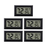 Mini hygrom�tres / thermom�tres num�riques, paquet de 5 le noir