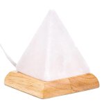Mini lampe pyramide de sel de l'himalaya avec lampe led