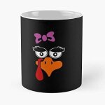 Mini - malist female turkey face cartoon - slim fit t - shirt classic mug