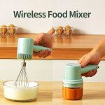 Mini m�langeur electrique sans fil a 3 vitesses, m�langeur d'aliments a main, fouet automatique, cr�me, ...