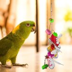 Mini oiseau perroquet en toile, jouet d'escalade debout, soulage l'ennui, blocs de bois color�s durables ...