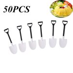 Mini pelle jetable 50 pièces / paquet, cuillère a gâteau crème glacée en pot pour enfants dessert thé ... Mini pelle jetable 50 pièces / paquet, cuillère a gâteau crème glacée en pot pour enfants dessert thé ...