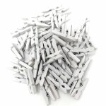 Mini pinces � linge - arkcraft - lot de 100 - bois - blanc - id�al pour le scrapbooking