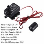 Mini pompe a eau submersible pour aquarium, ultra silencieuse, dc / usb, 5 / 12v, 5 - 10w, 250 - 400l ...