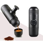 Mini portable compact manuel machine a expresso noir main cafeti�re caf� monnayeur machine