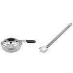 Mini rchaud a alcool de poche en acier inoxydable et titane, fourchette a long manche avec bol poli, ...