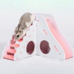 Mini toboggan en bois color pour hamster, bricolage, maison de hamster, mignons petits animaux, jouet ...