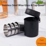 Mini verres a liqueur en acier inoxydable, verres a certifie polis, verre a boire du vin pour la maison, ...