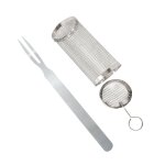 Mir cylindrique en acier inoxydable pour barbecue d'extrieur, accessoires de cuisine antiadhsifs avec ...