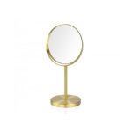 Miroir grossissant (x5) double face en m�tal dor� d25