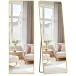 Miroir int�gral, 160 x 50 cm, miroir rectangulaire sur pied, cadre en alliage d'aluminium, verre tremp�, ...