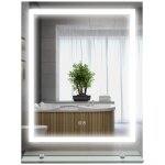 Miroir lumineux led 29w antibu� r�glable interrupteur tactile �tag�re int�gr�e 50l x 14p x 70h cm