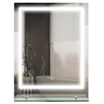 Miroir lumineux led 29w antibu� r�glable interrupteur tactile �tag�re int�gr�e 50l x 14p x 70h cm